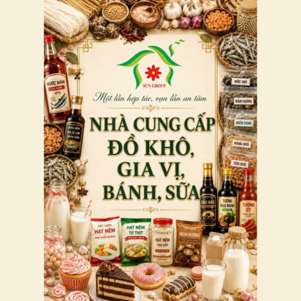 Nhà cung cấp đồ khô, gia vị, bánh, sữa các loại